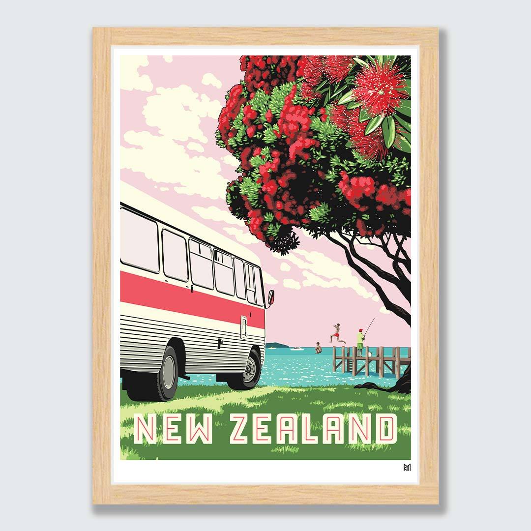 New Zealand Bus Art Print by Ross Murray