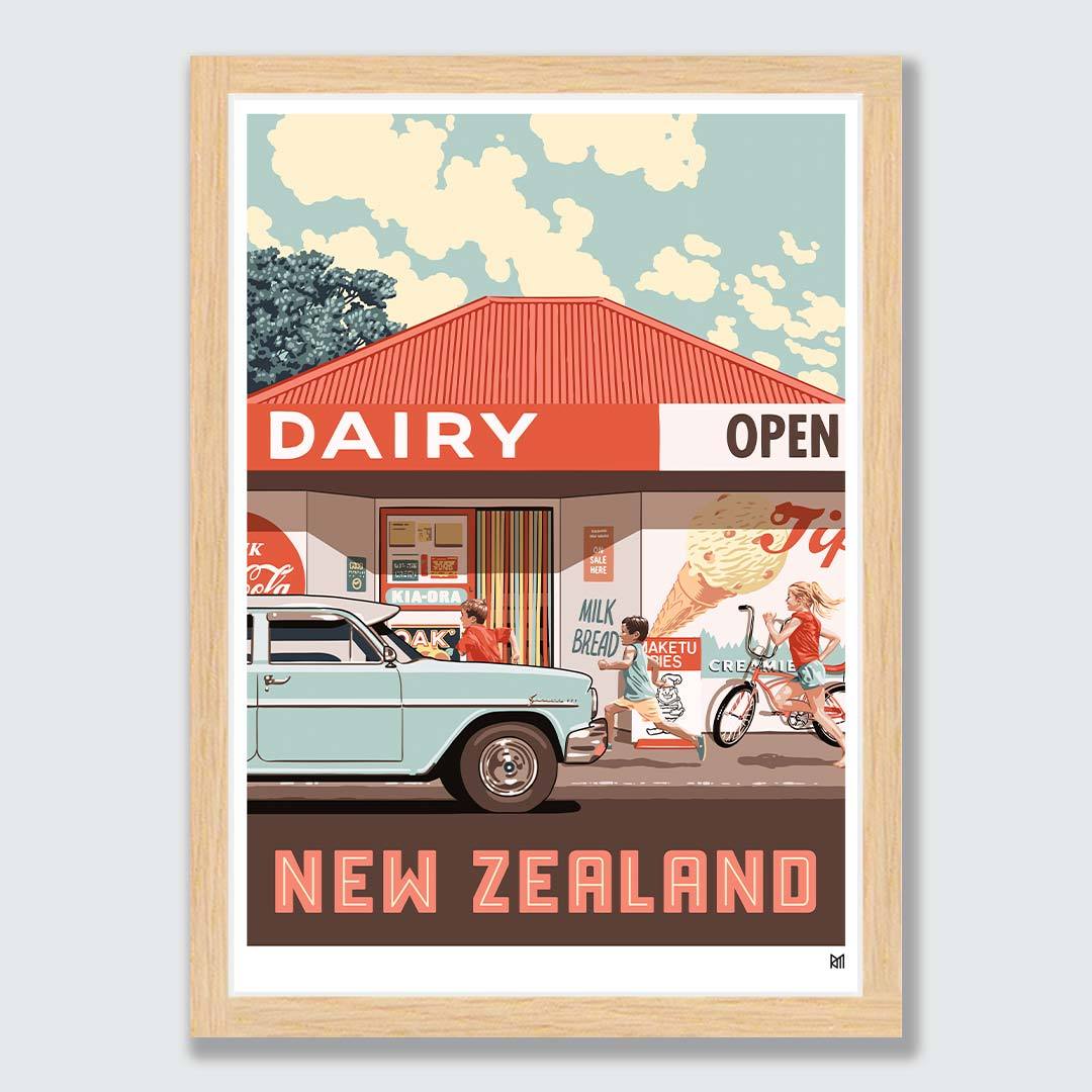 New Zealand Dairy Art Print by Ross Murray
