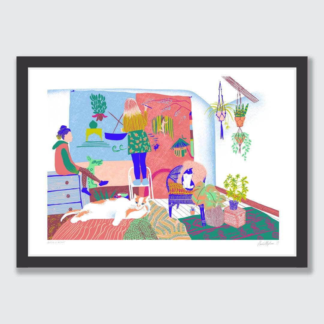 Painting and Preening Art Print by Harriet Popham
