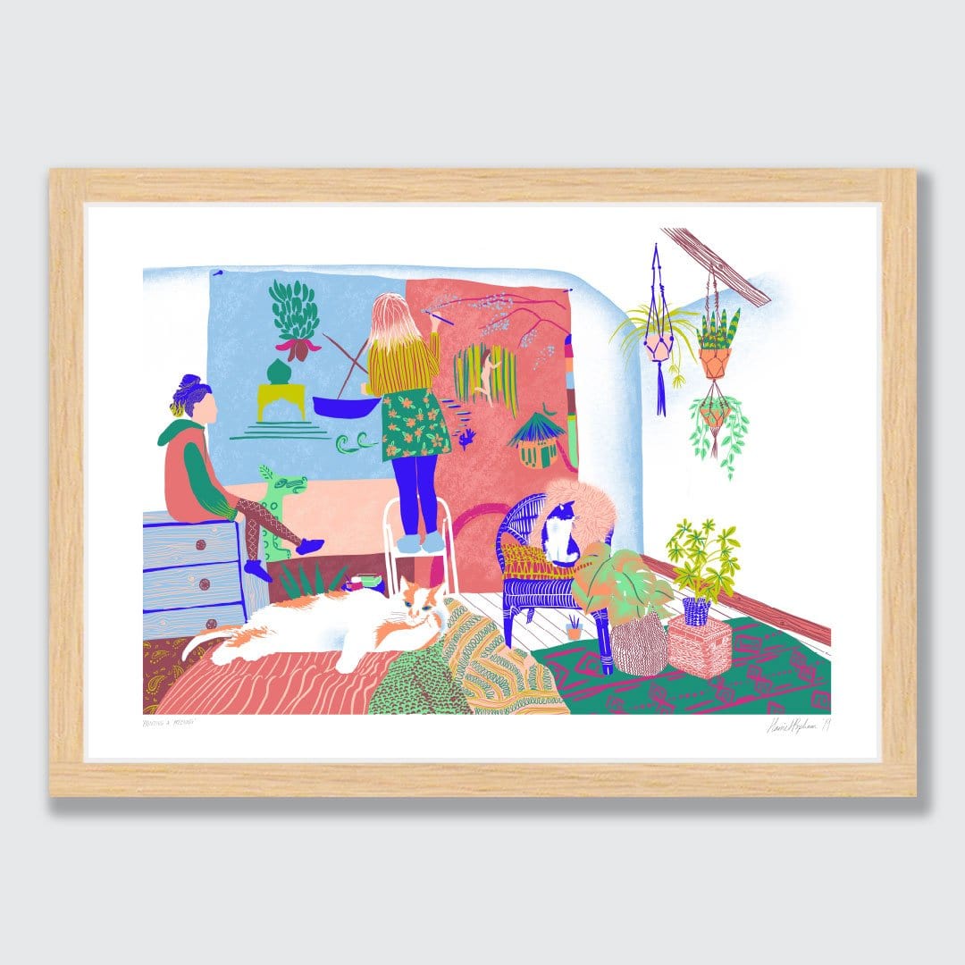 Painting and Preening Art Print by Harriet Popham