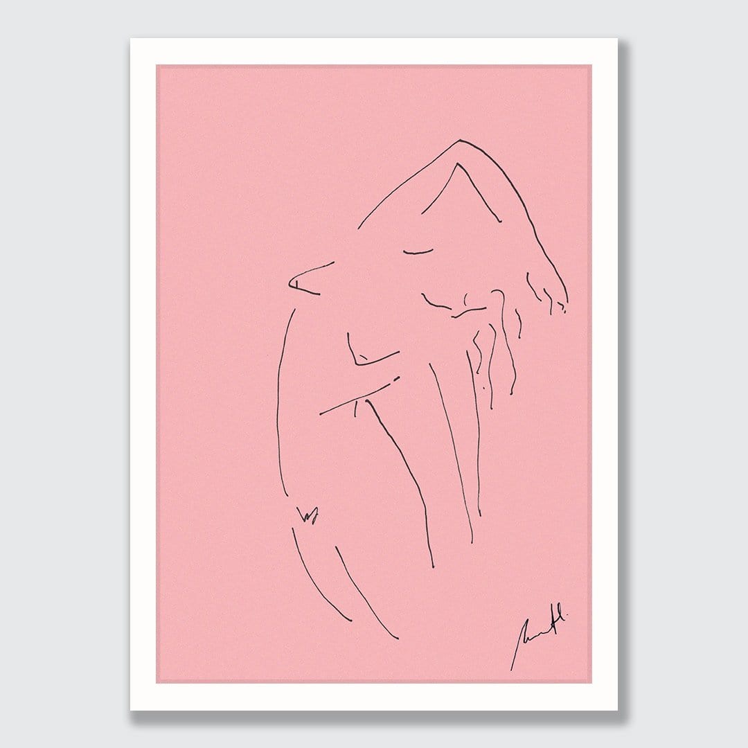 Pink Croquis Art Print by Carmel Van Der Hoeven