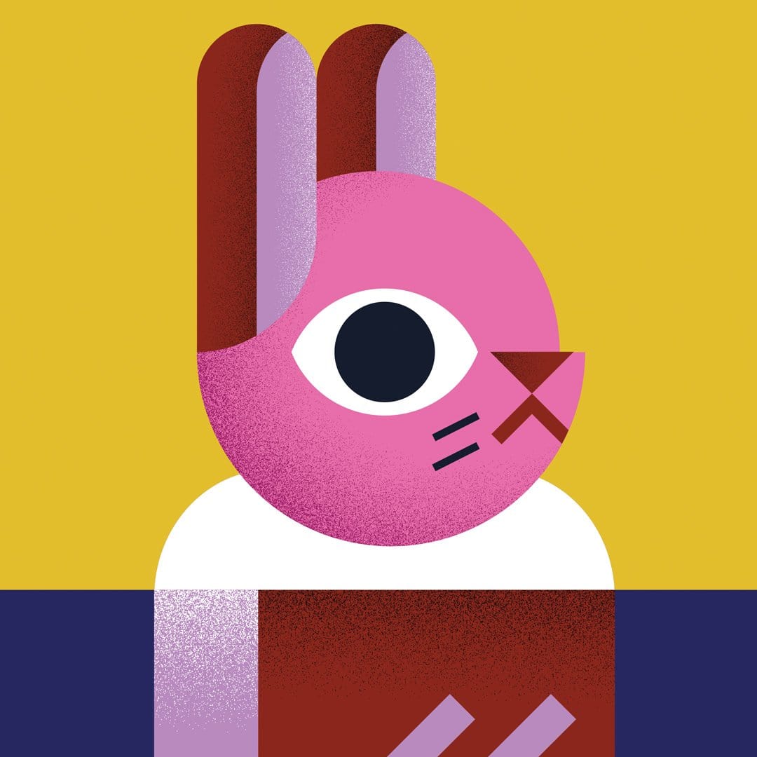 Pink Bunny Art Print by Beth Xia