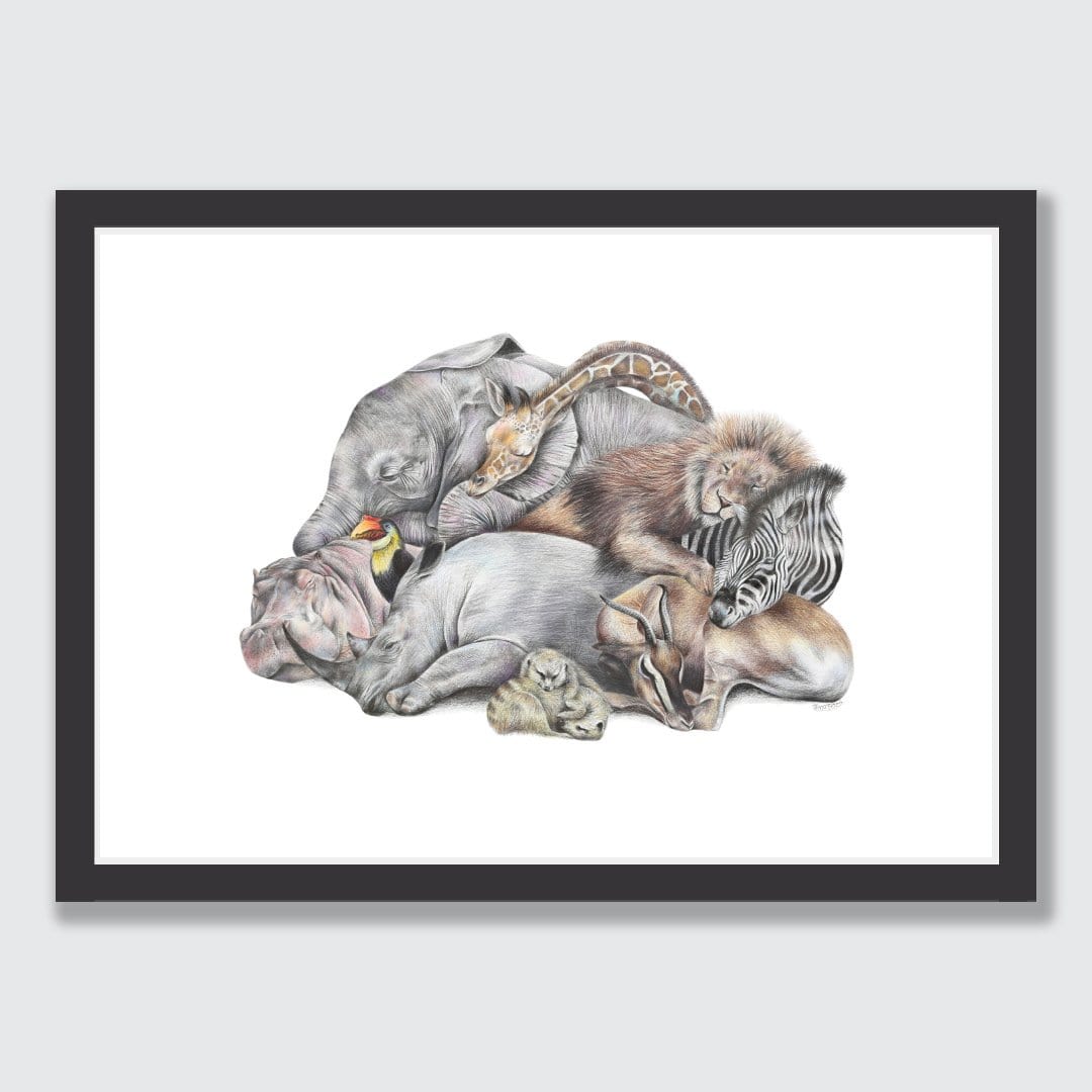 Safari Sleepers Art Print by Olivia Bezett