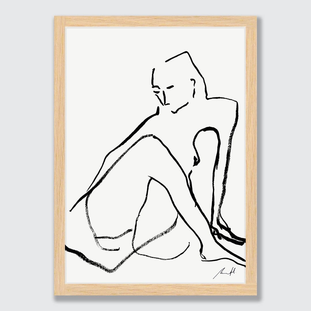 Seated Nude Art Print by Carmel Van Der Hoeven