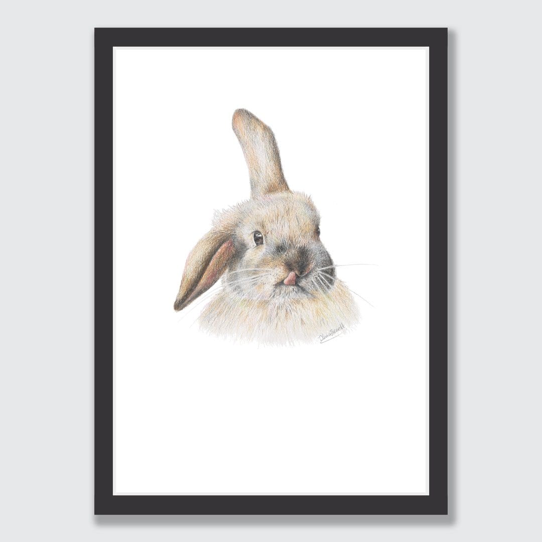 Silly Bunny Art Print by Olivia Bezett