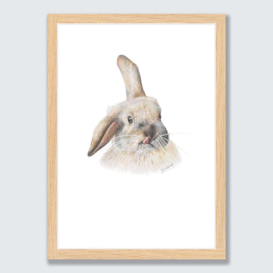 Silly Bunny Art Print by Olivia Bezett