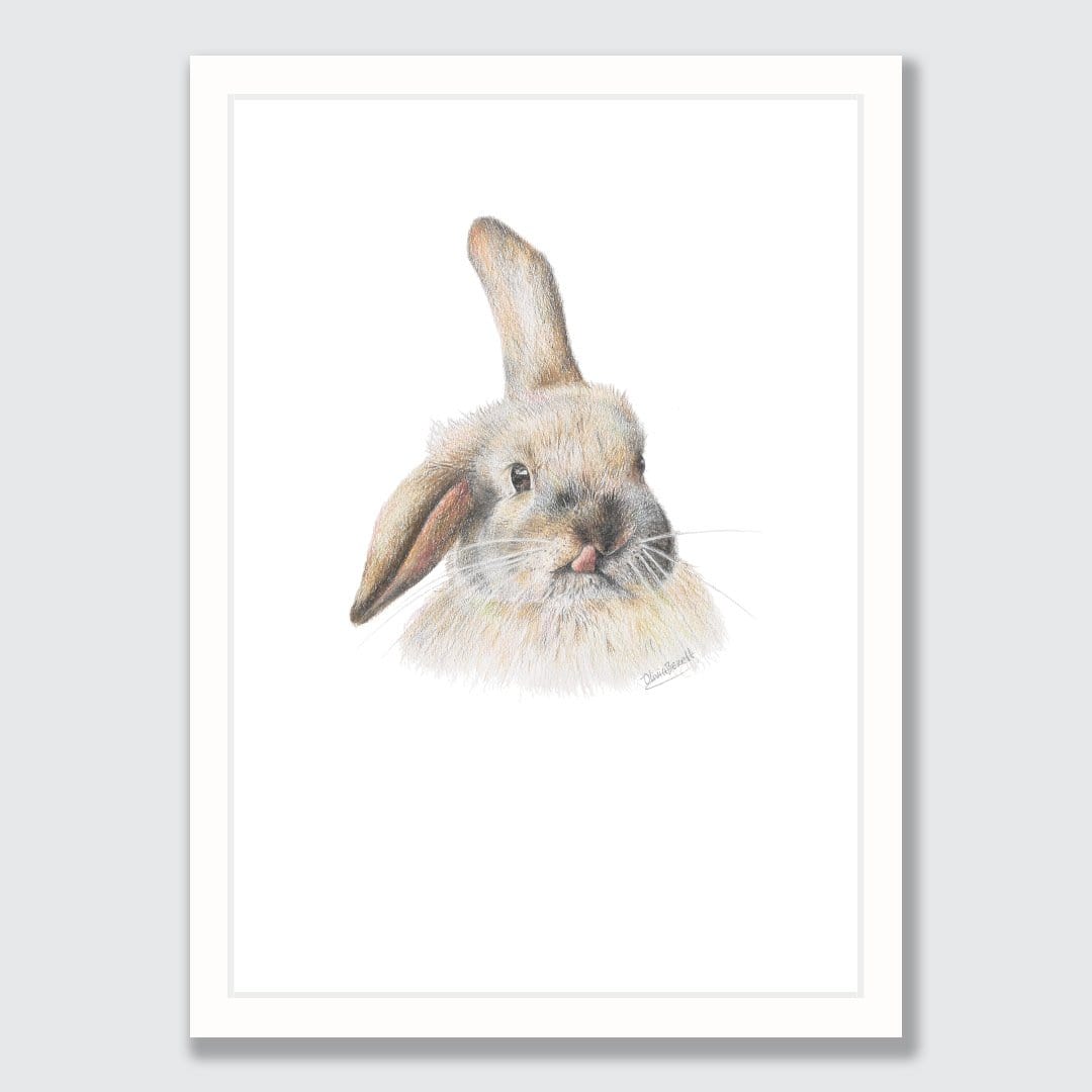 Silly Bunny Art Print by Olivia Bezett