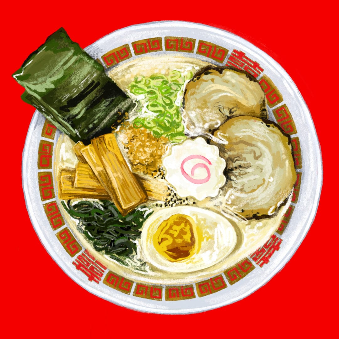 Sneaky-Snacky Ramen Limited Edition Art Print by Bridget Daulby