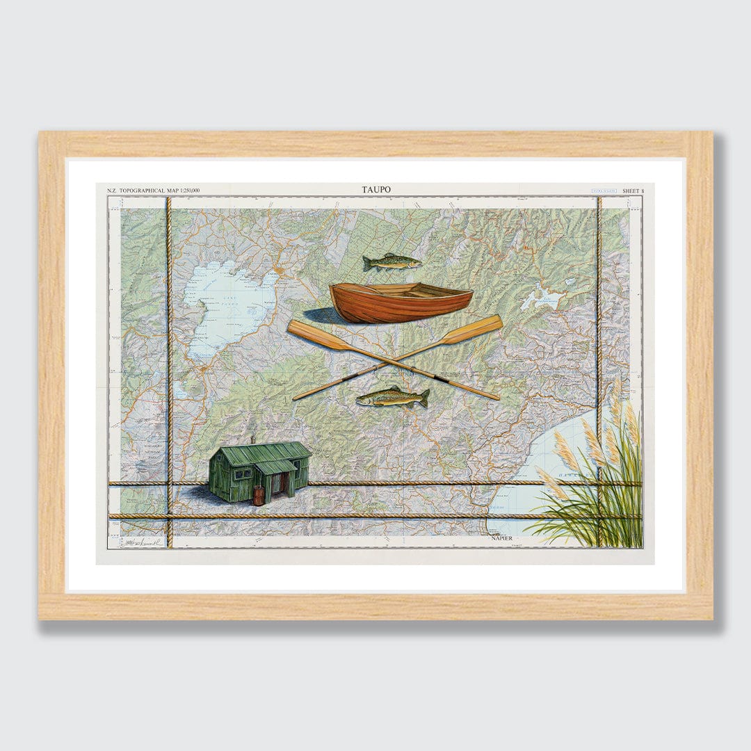 Taupo Hut Art Print by Justine Hawksworth