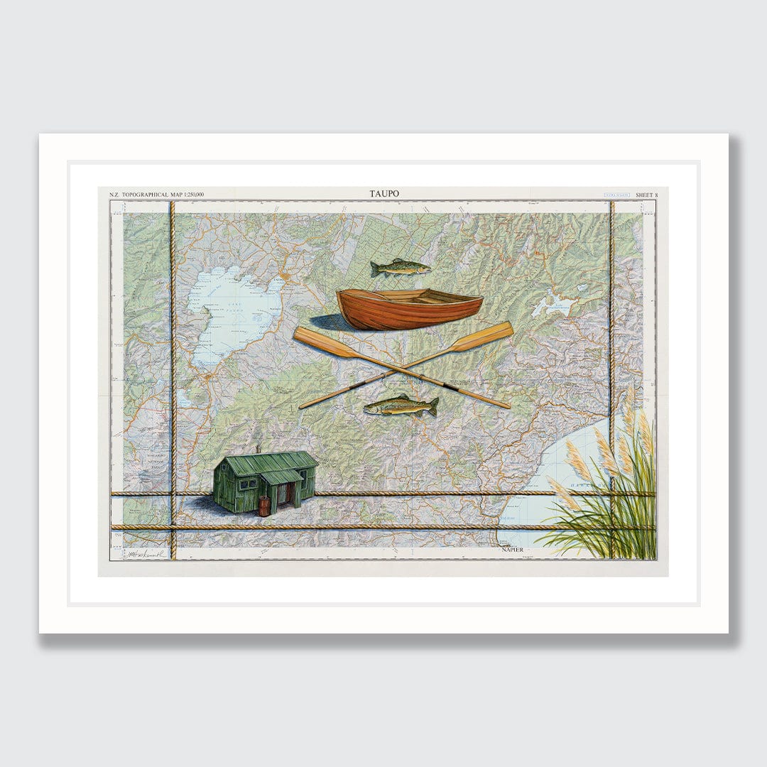 Taupo Hut Art Print by Justine Hawksworth