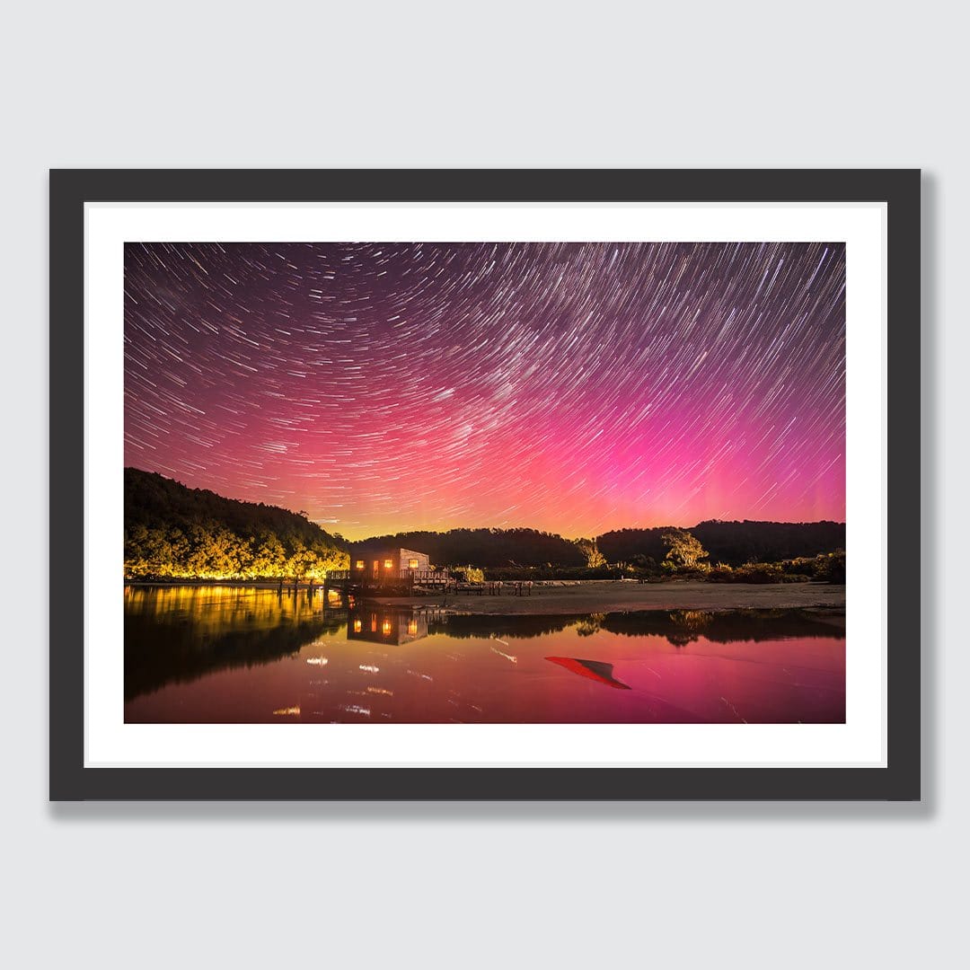 The Boatshed – Okarito Photographic Print by Mike Mackinven