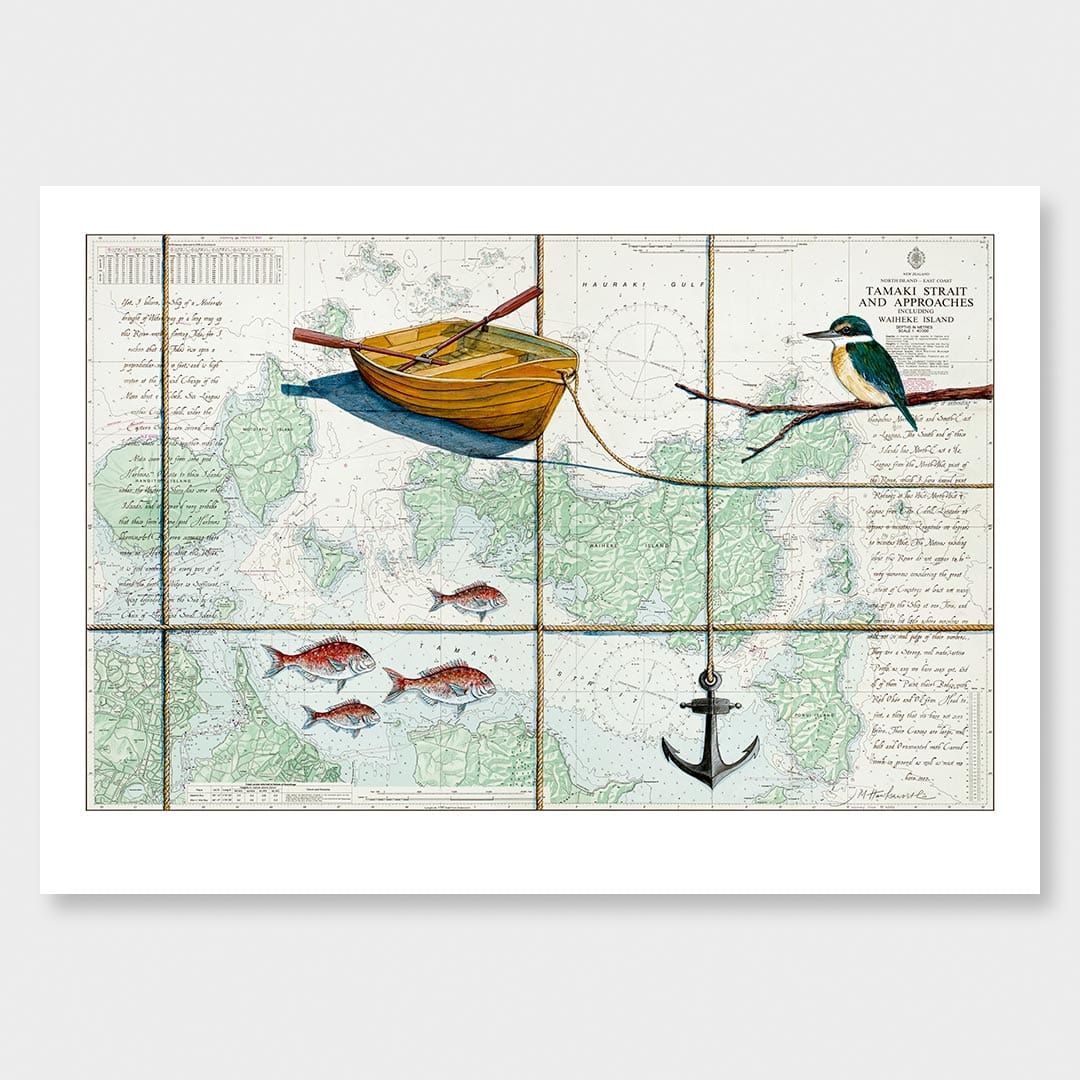 Waiheke Art Print by Justine Hawksworth