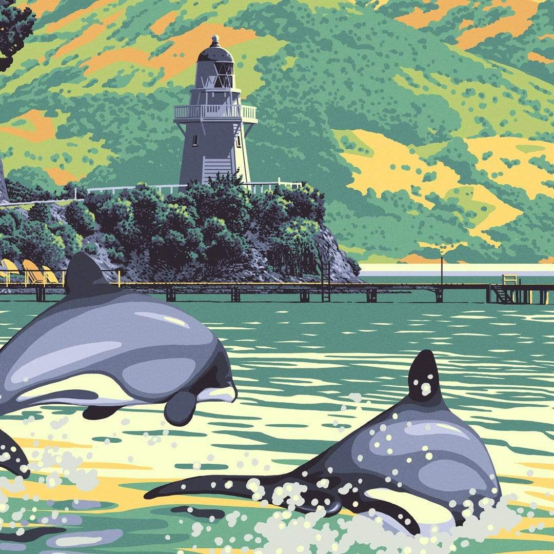 Akaroa Art Print (Vintage Travel Series) by Ross Murray