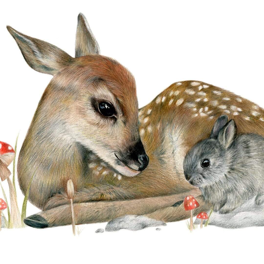 Bambi Art Print by Olivia Bezett