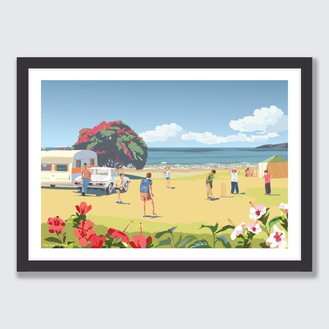 Beach Cricket Art Print by Rosie Louise & Terry Moyle