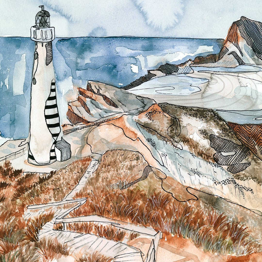 Castle Point Lighthouse Art Print by Makus Art