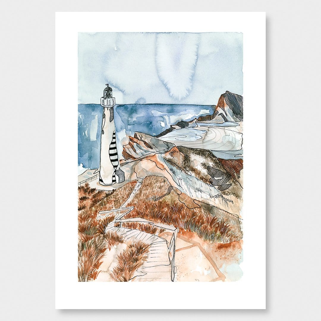 Castle Point Lighthouse Art Print by Makus Art