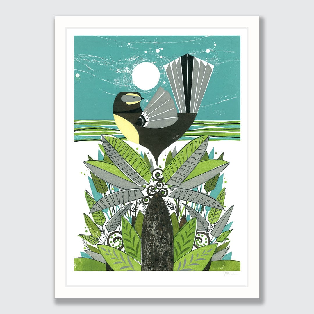 Fantail & Ferns Art Print by Holly Roach