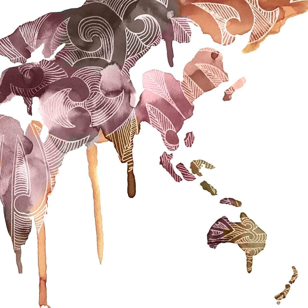 Māori Map Art Print by Makus Art