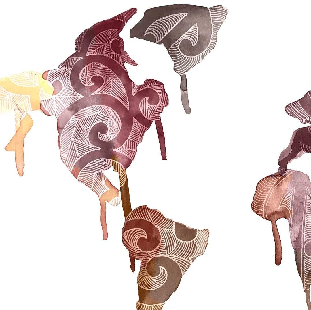 Māori Map Art Print by Makus Art