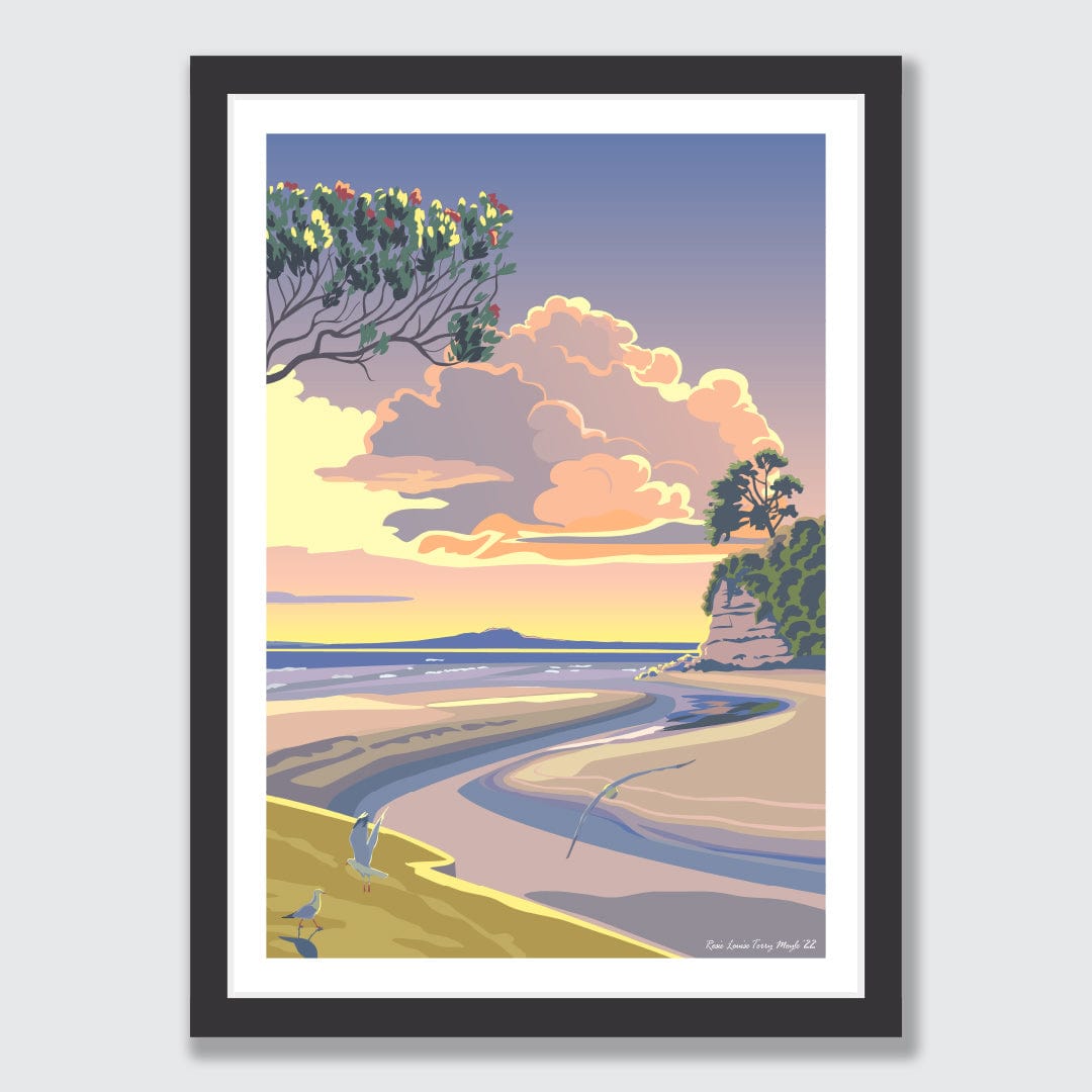 Morning Browns Bay Art Print by Rosie Louise &amp; Terry Moyle