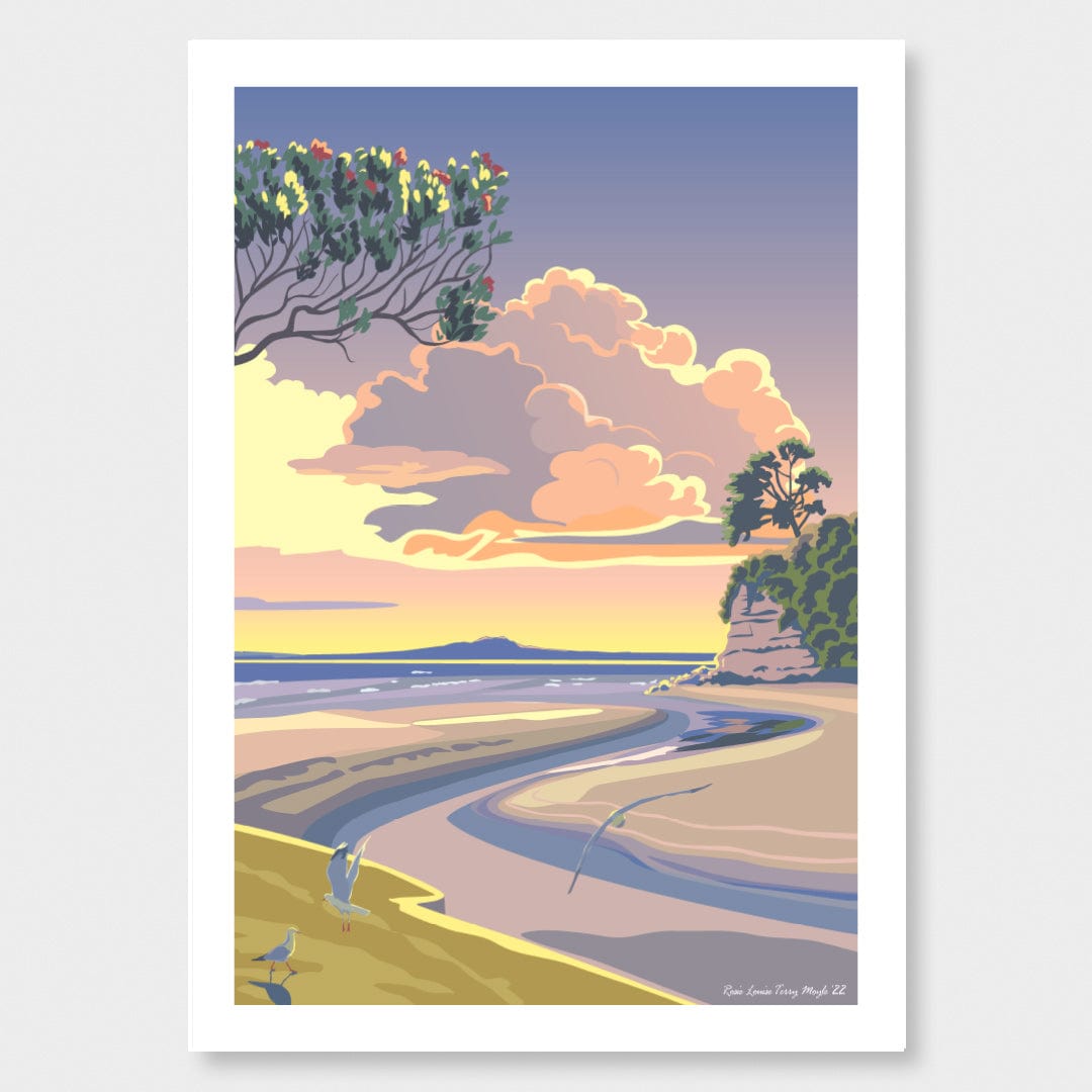 Morning Browns Bay Art Print by Rosie Louise & Terry Moyle