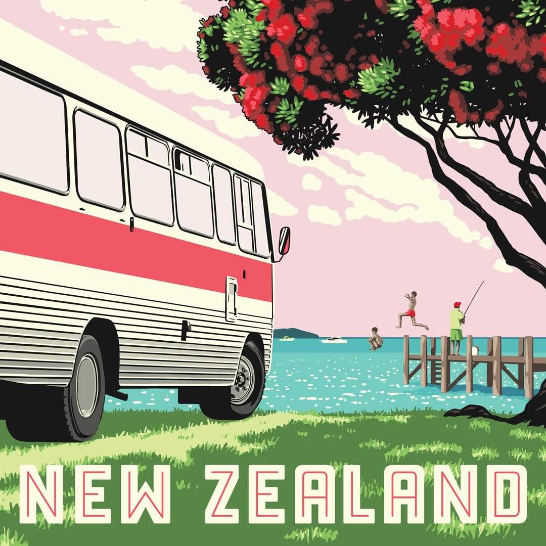 New Zealand Bus Art Print by Ross Murray