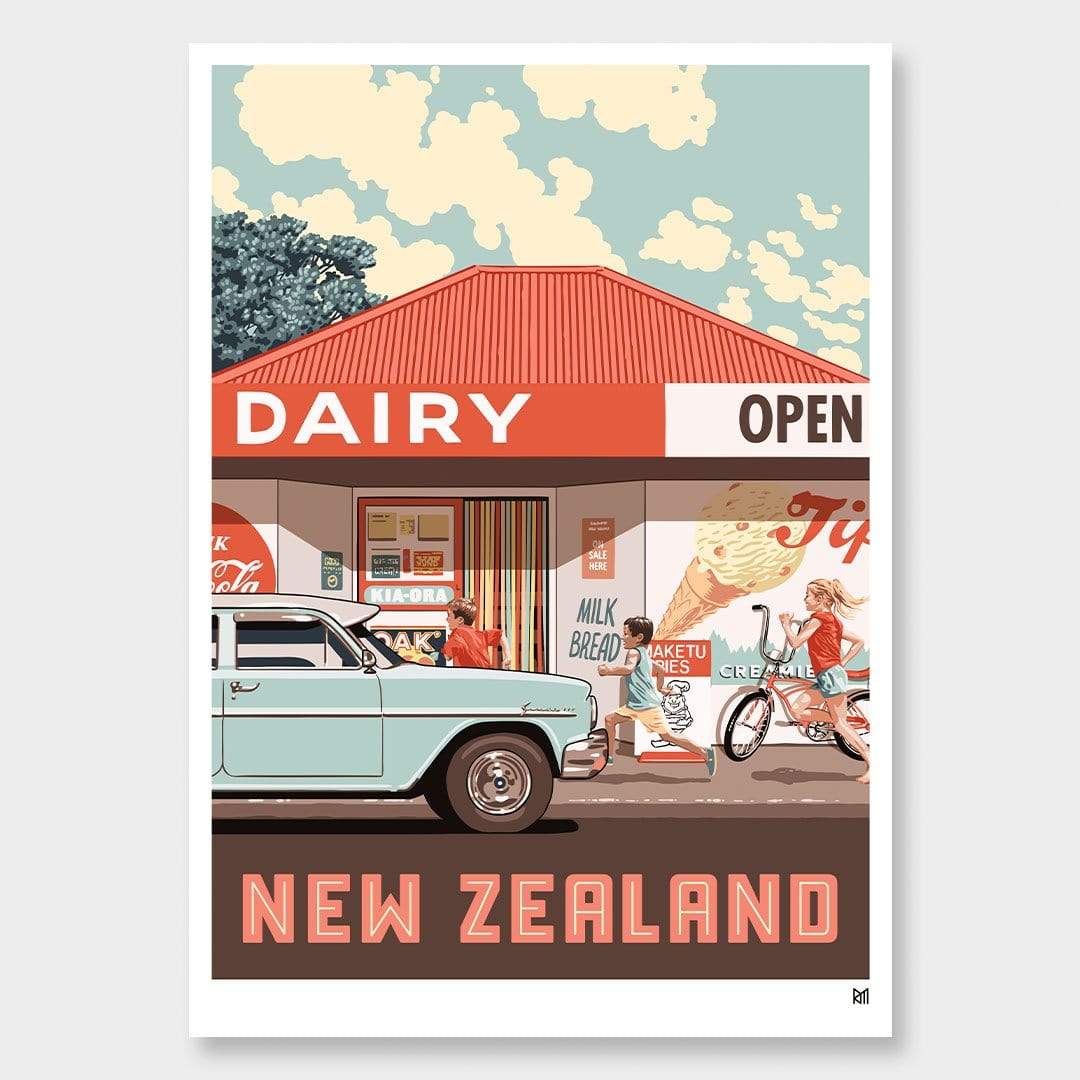 New Zealand Dairy Art Print by Ross Murray
