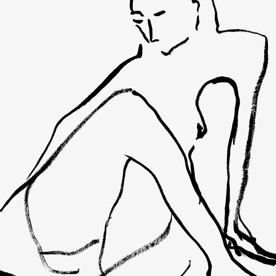 Seated Nude Art Print by Carmel Van Der Hoeven