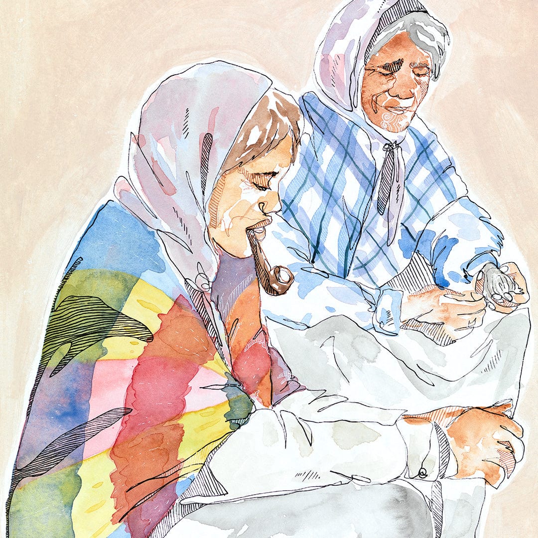 Shucking Pipi Art Print by Makus Art