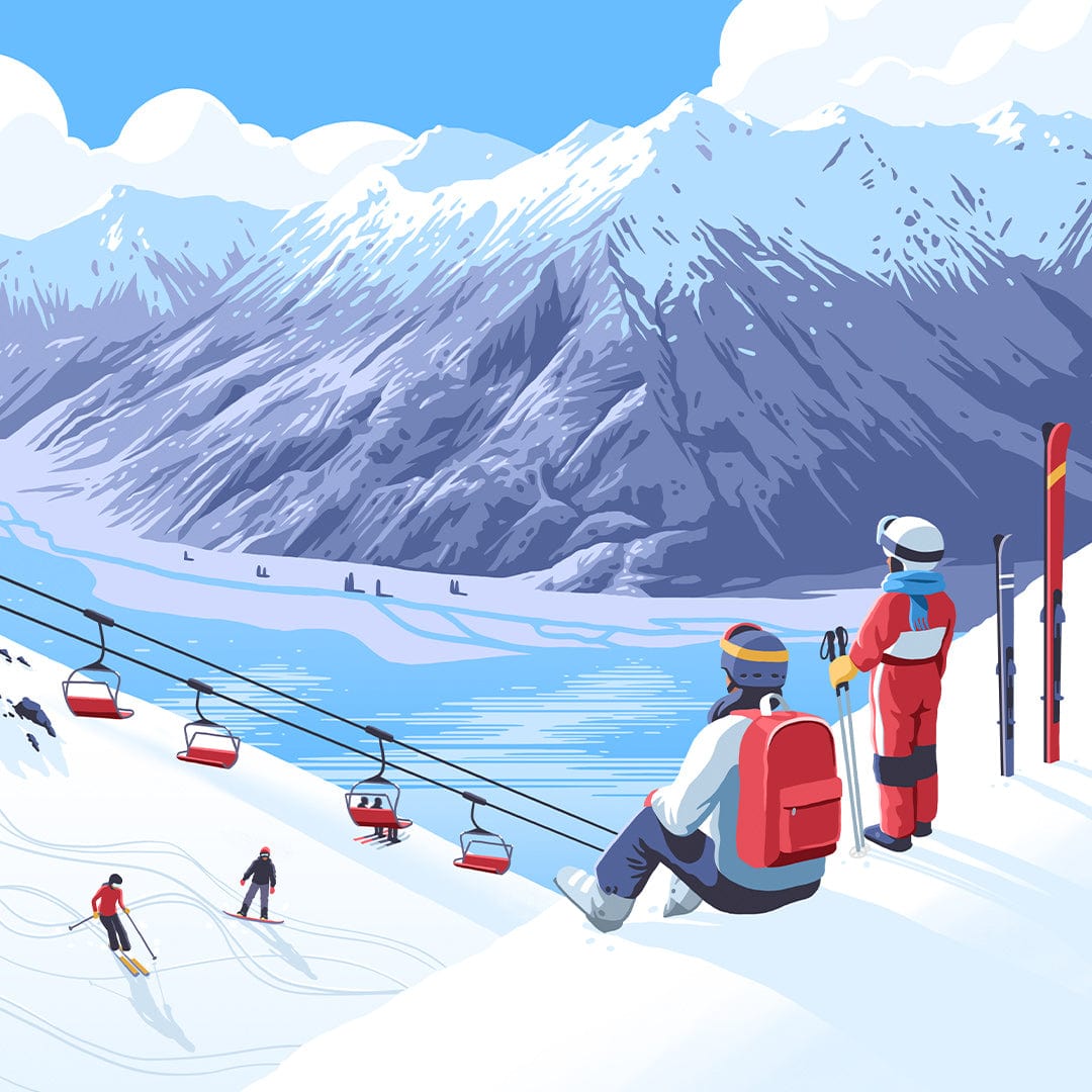 Skiing New Zealand Art Print by Julia Murray
