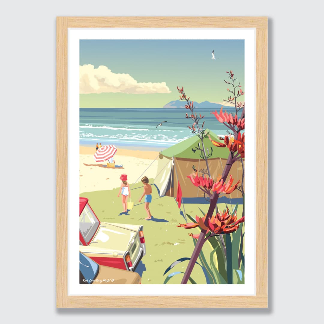 Waihi Beach Art Print by Rosie Louise & Terry Moyle