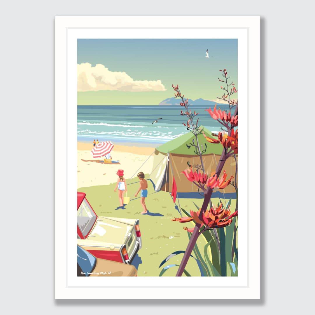 Waihi Beach Art Print by Rosie Louise & Terry Moyle