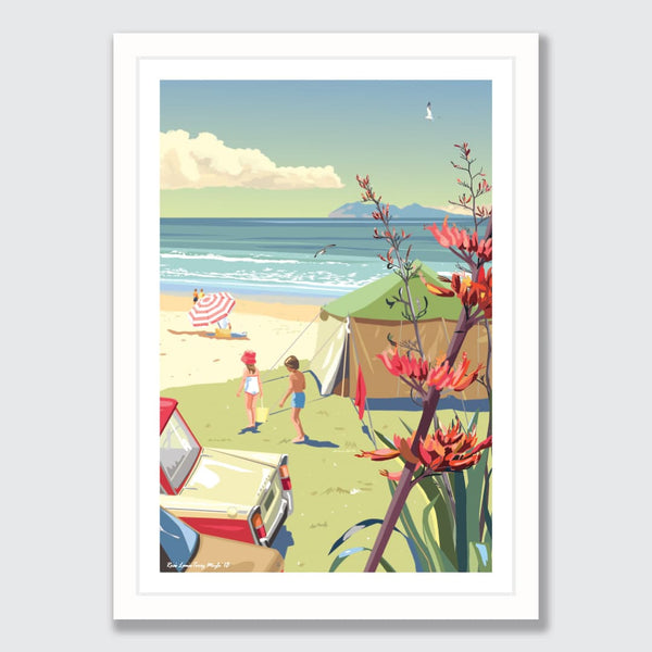 Waihi Beach Art Print by Rosie Louise & Terry Moyle endemicworld