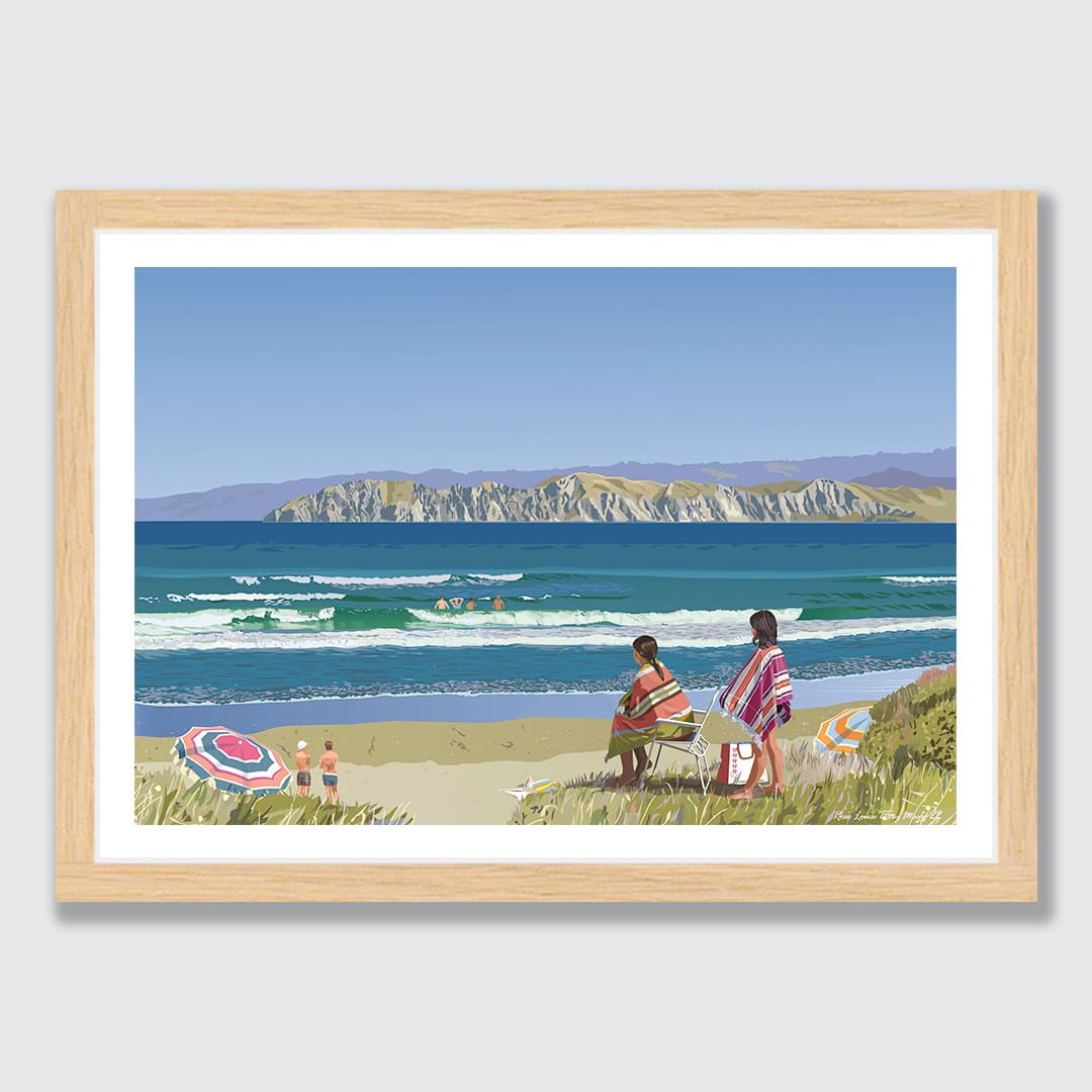 Waikanae Beach Bathers Art Print by Rosie Louise & Terry Moyle