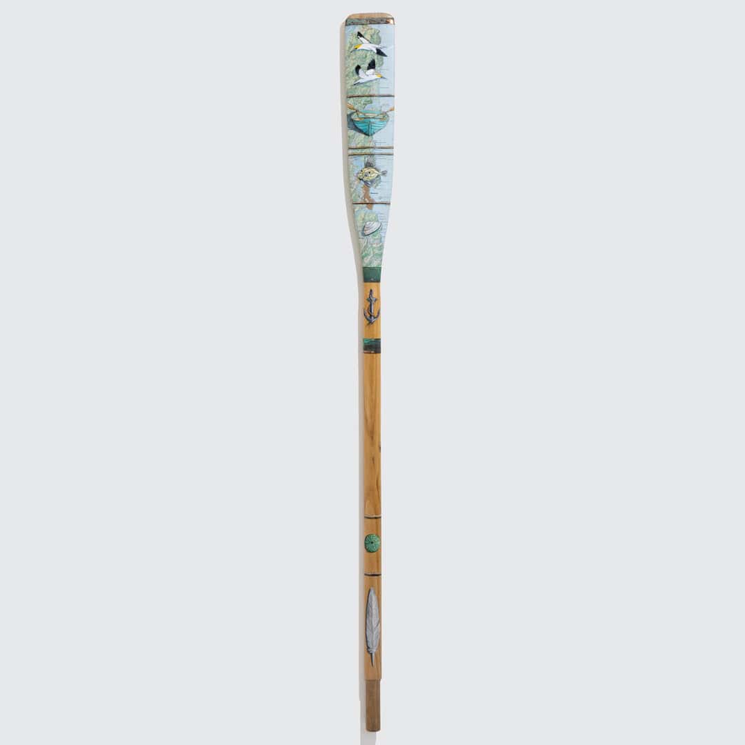 Little Blue Dinghy Original Oar by Justine Hawksworth