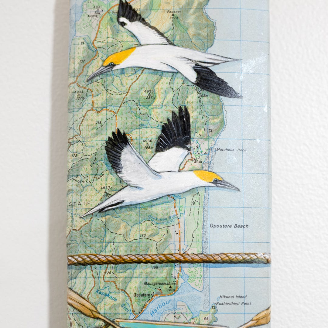 Little Blue Dinghy Original Oar by Justine Hawksworth