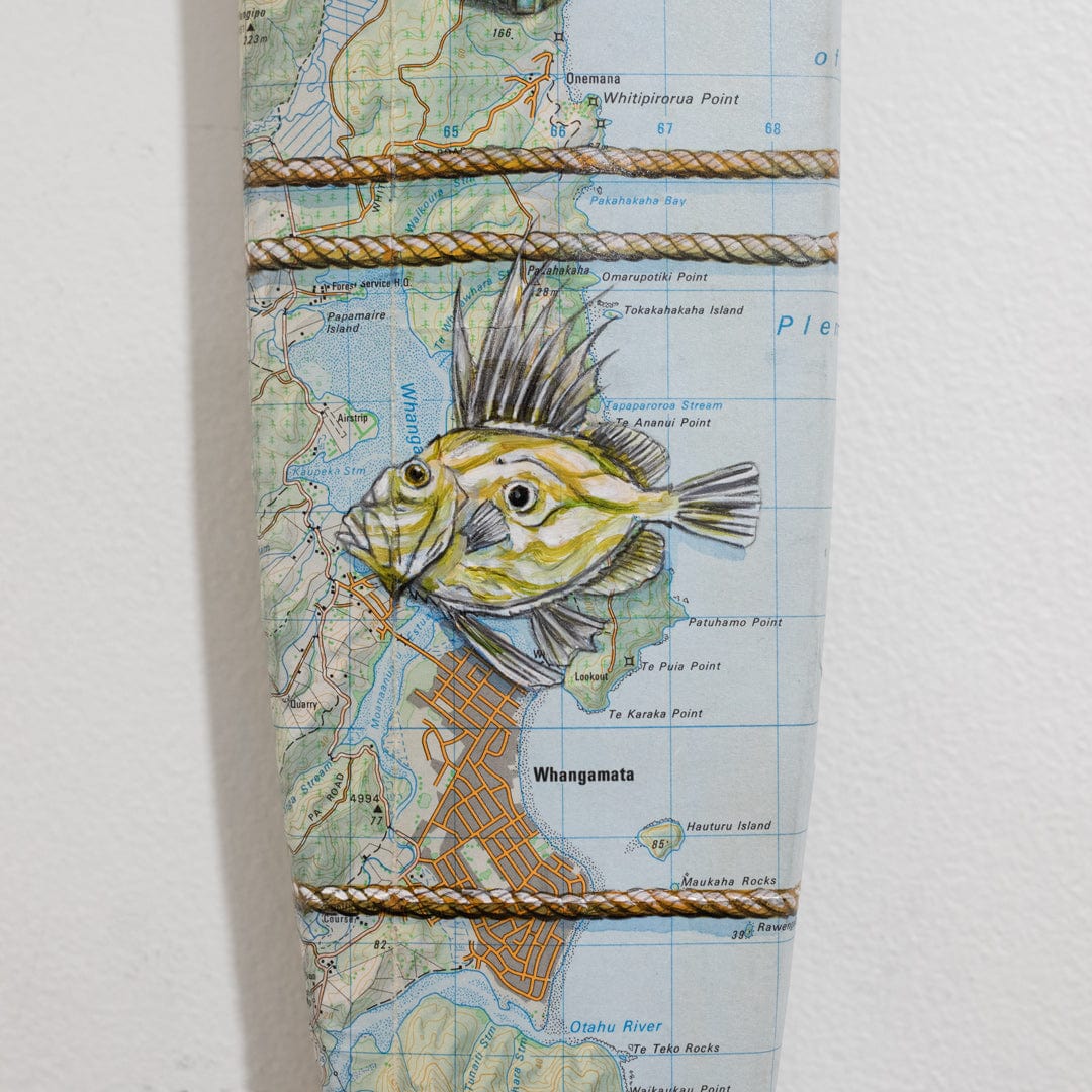 Little Blue Dinghy Original Oar by Justine Hawksworth
