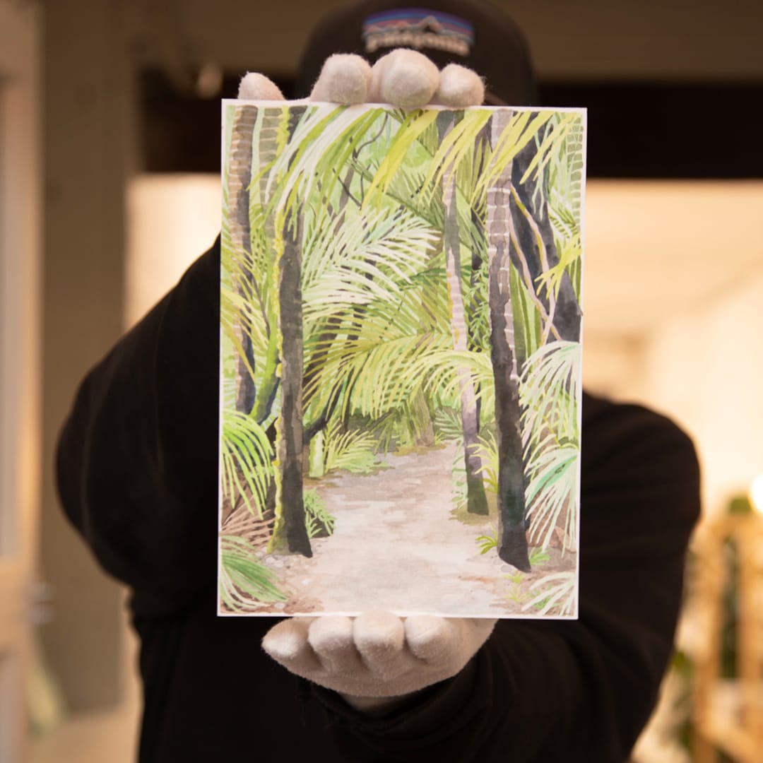 Through the Nikau Original Painting by Emma Huia Lovegrove