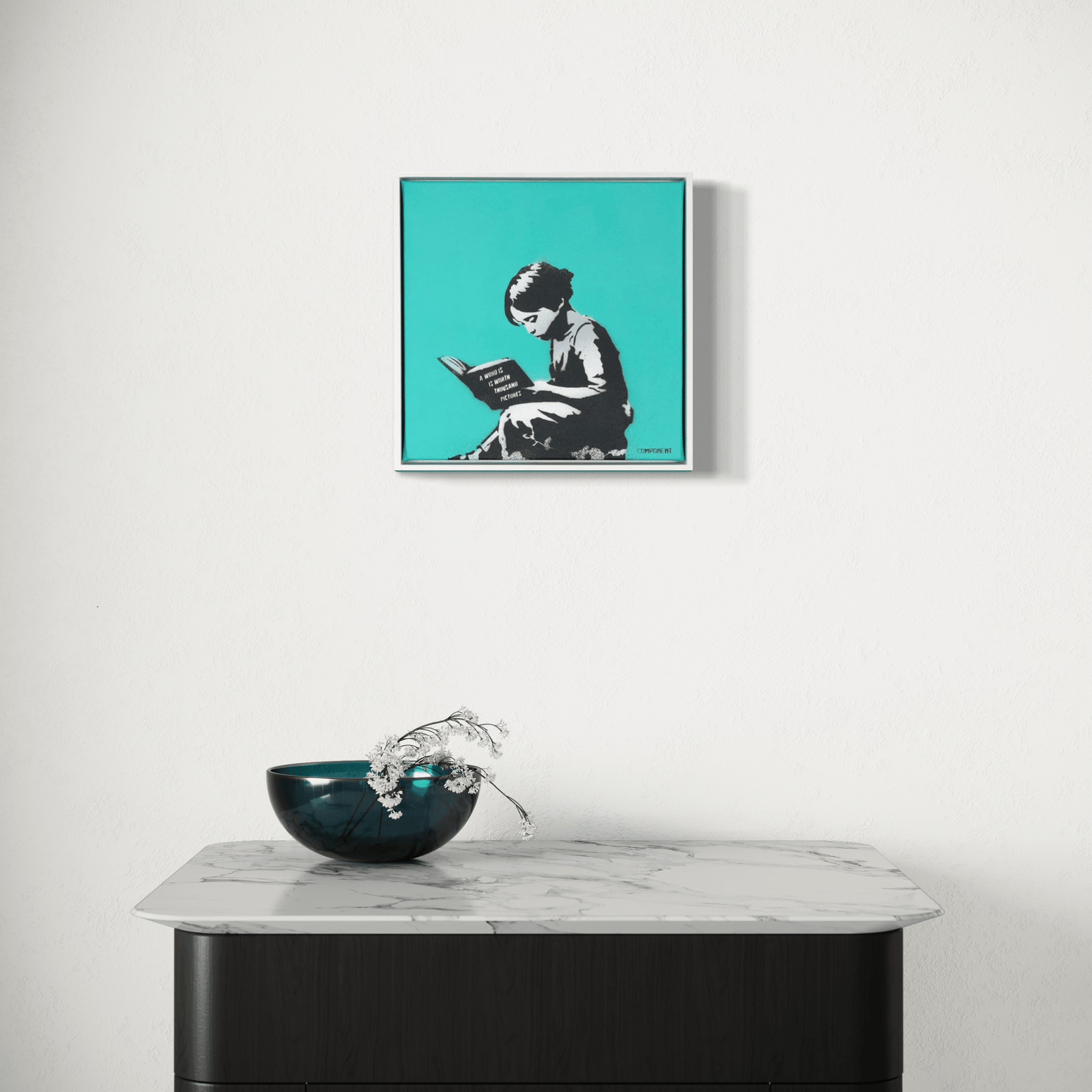 A Word is Worth a Thousand Pictures Teal Original Painting by Component