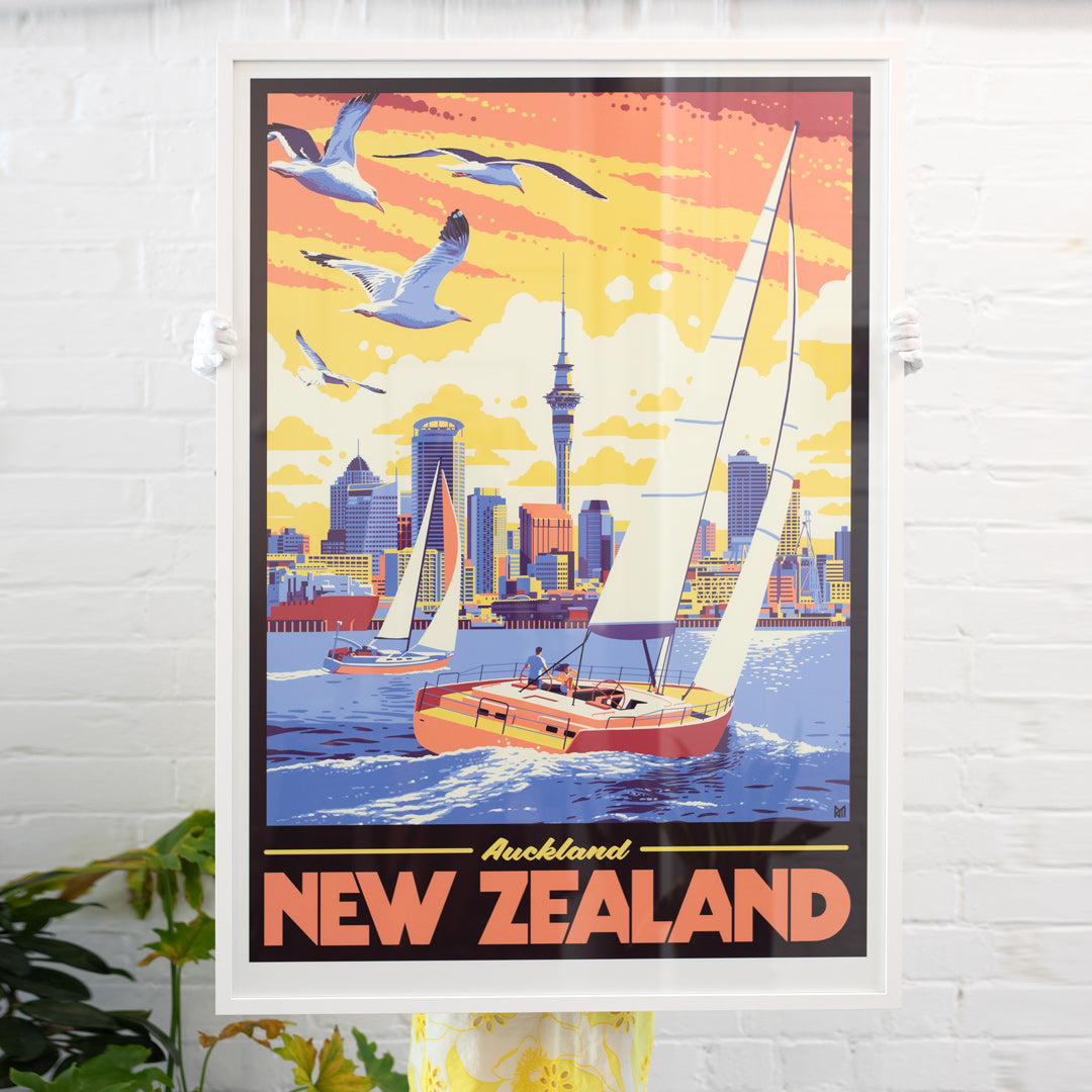 Auckland A0 Art Print by Ross Murray