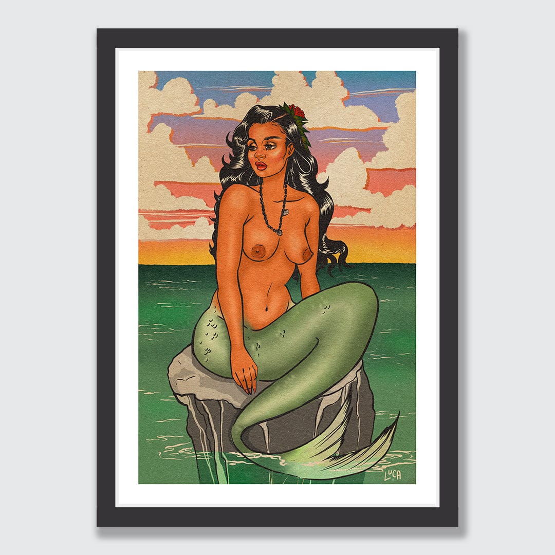 Aulola 'The Dawn' Mermaid Art Print by Luca Tu'avao Walton