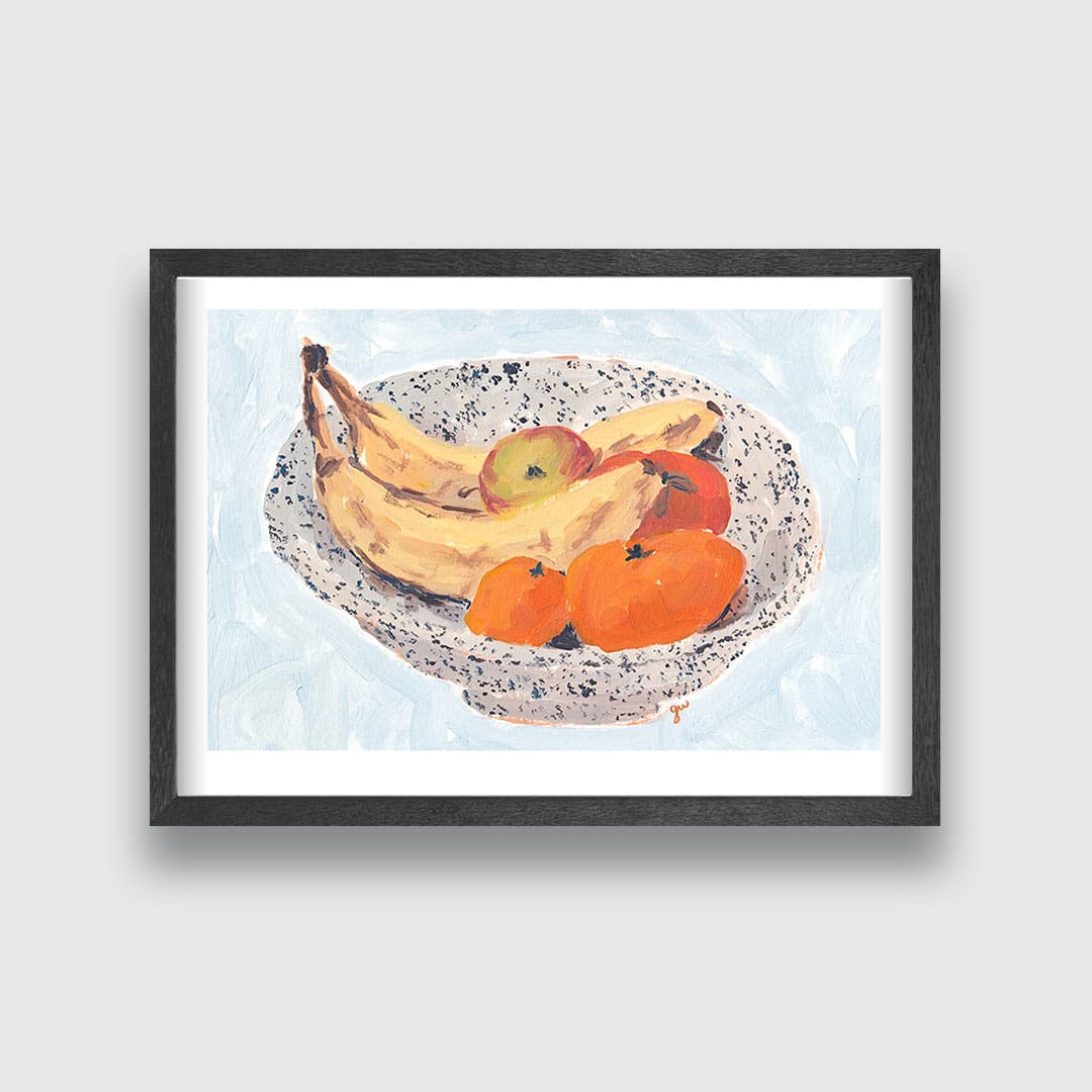 Baby Blue Fruit Bowl Art Print by Grace Wilkinson
