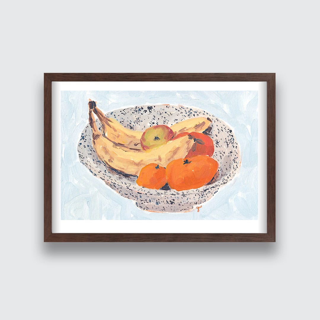 Baby Blue Fruit Bowl Art Print by Grace Wilkinson