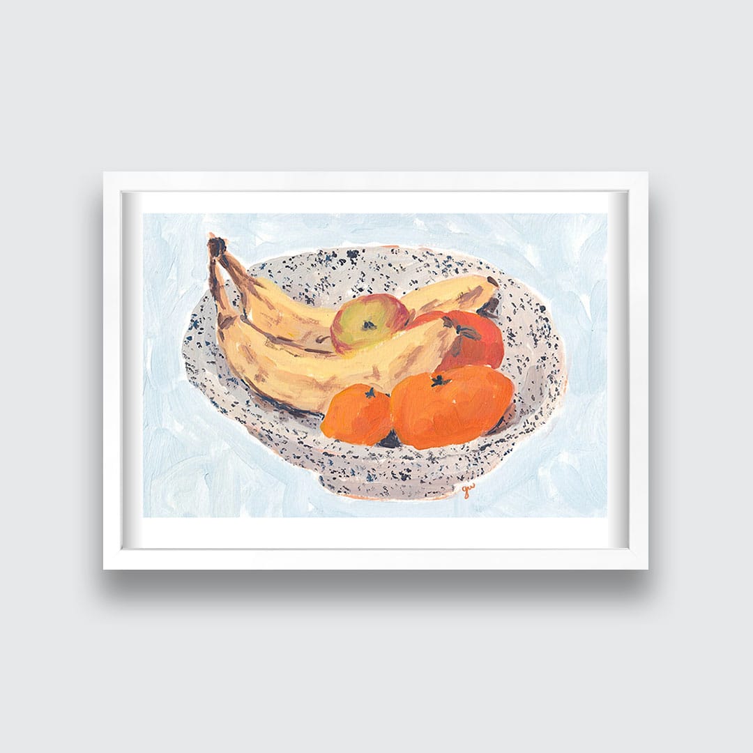 Baby Blue Fruit Bowl Art Print by Grace Wilkinson