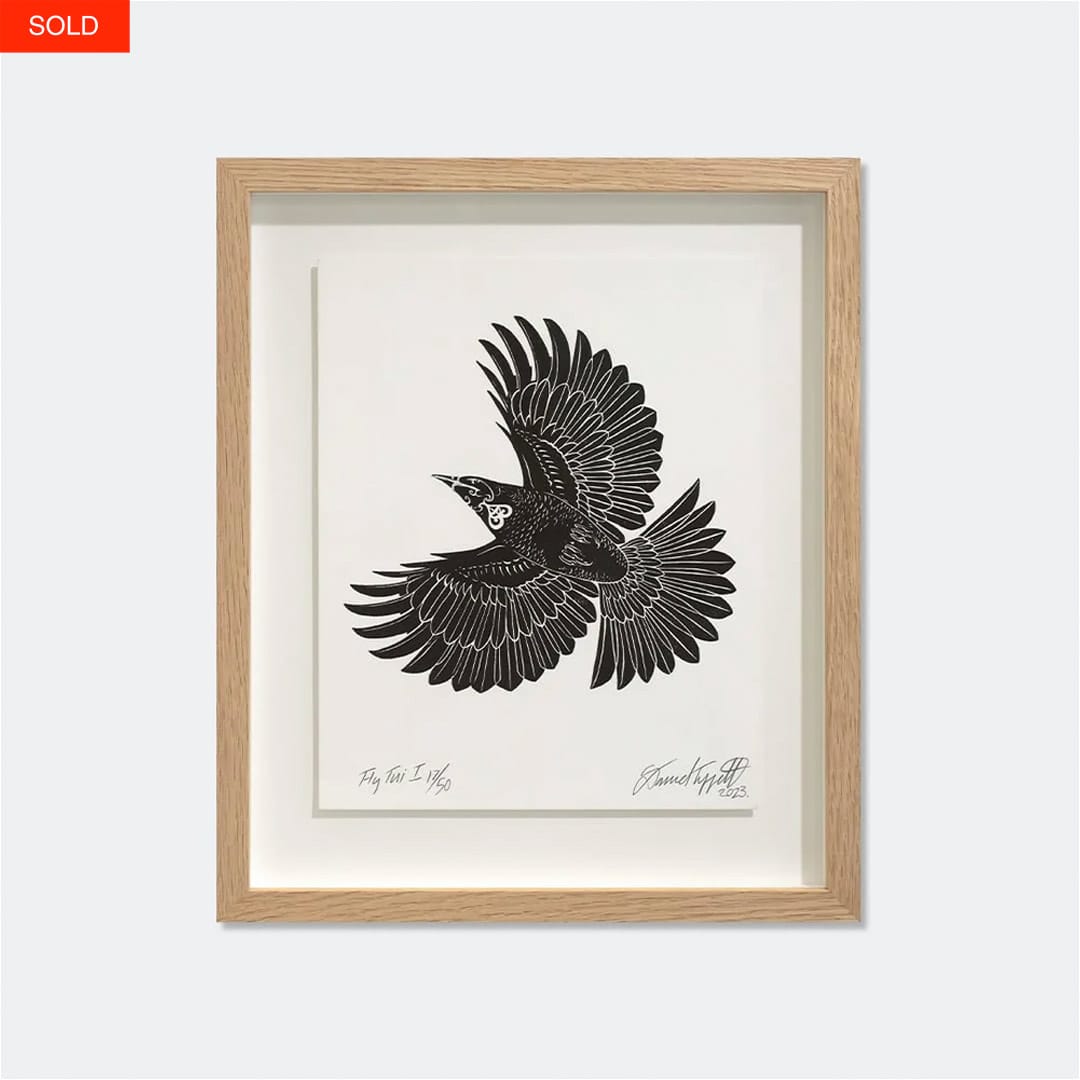 Fly Tui by Artist Dan Tippett - Custom Framed Limited Edition Screen Print