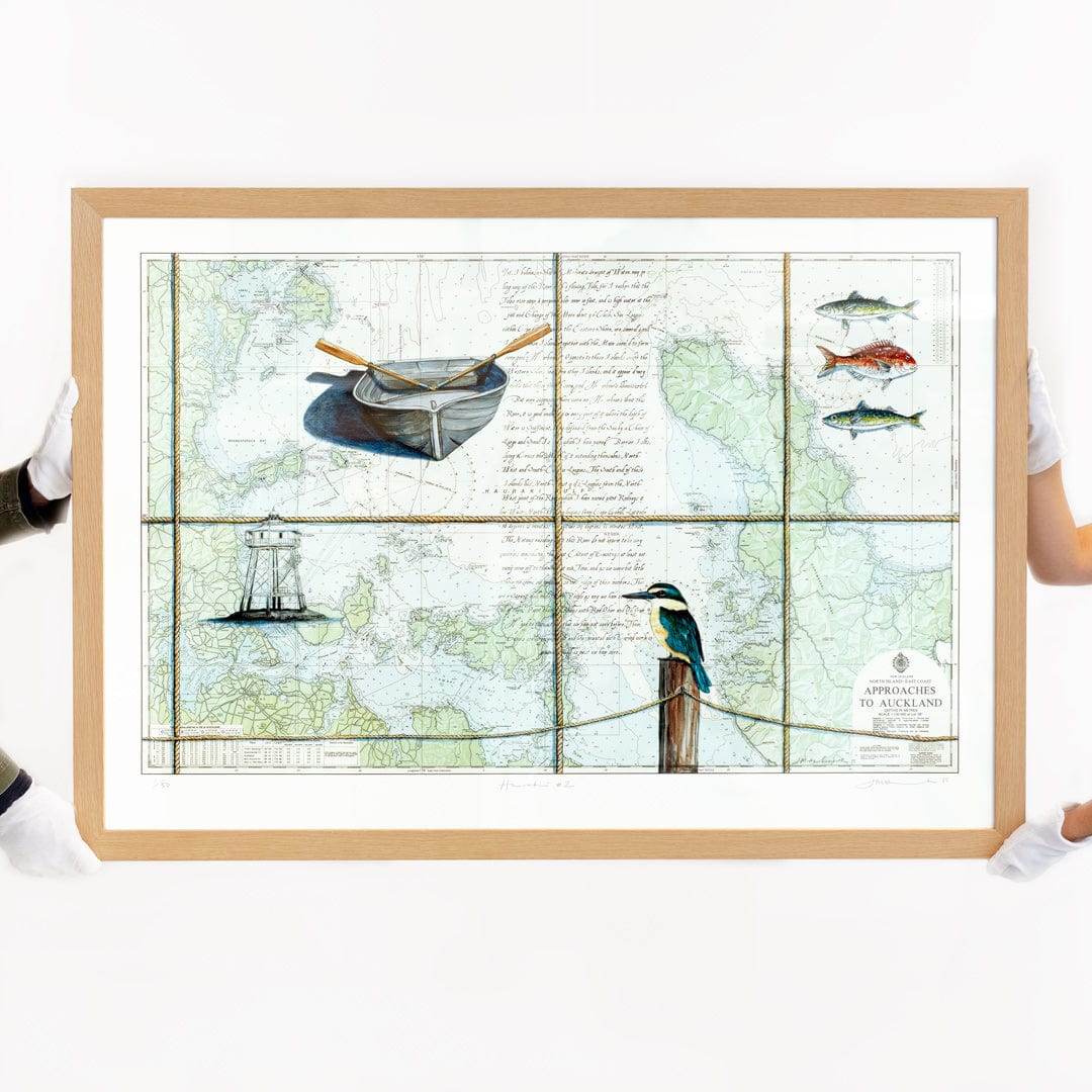 Bespoke A0 Hauraki Gulf 2 Limited Edition Art Print by Justine Hawksworth