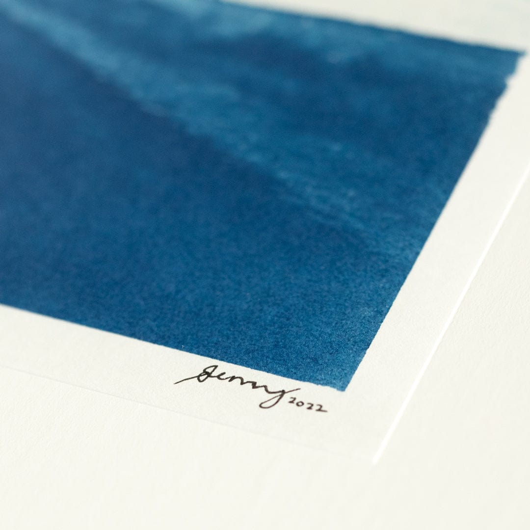 Bespoke Framed A4 Whangapoua Cyanotype by Sophia Jenny
