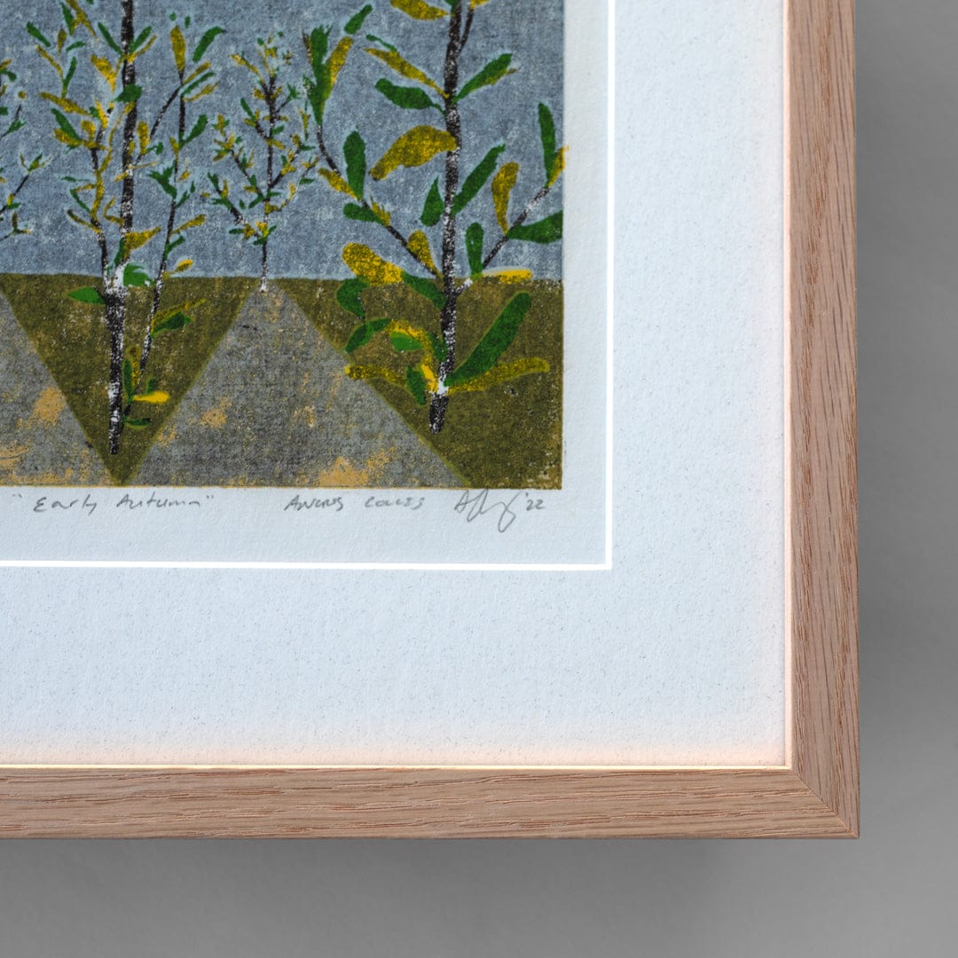 Bespoke Framed Early Autumn Limited Edition Woodblock Print by Angus Collis