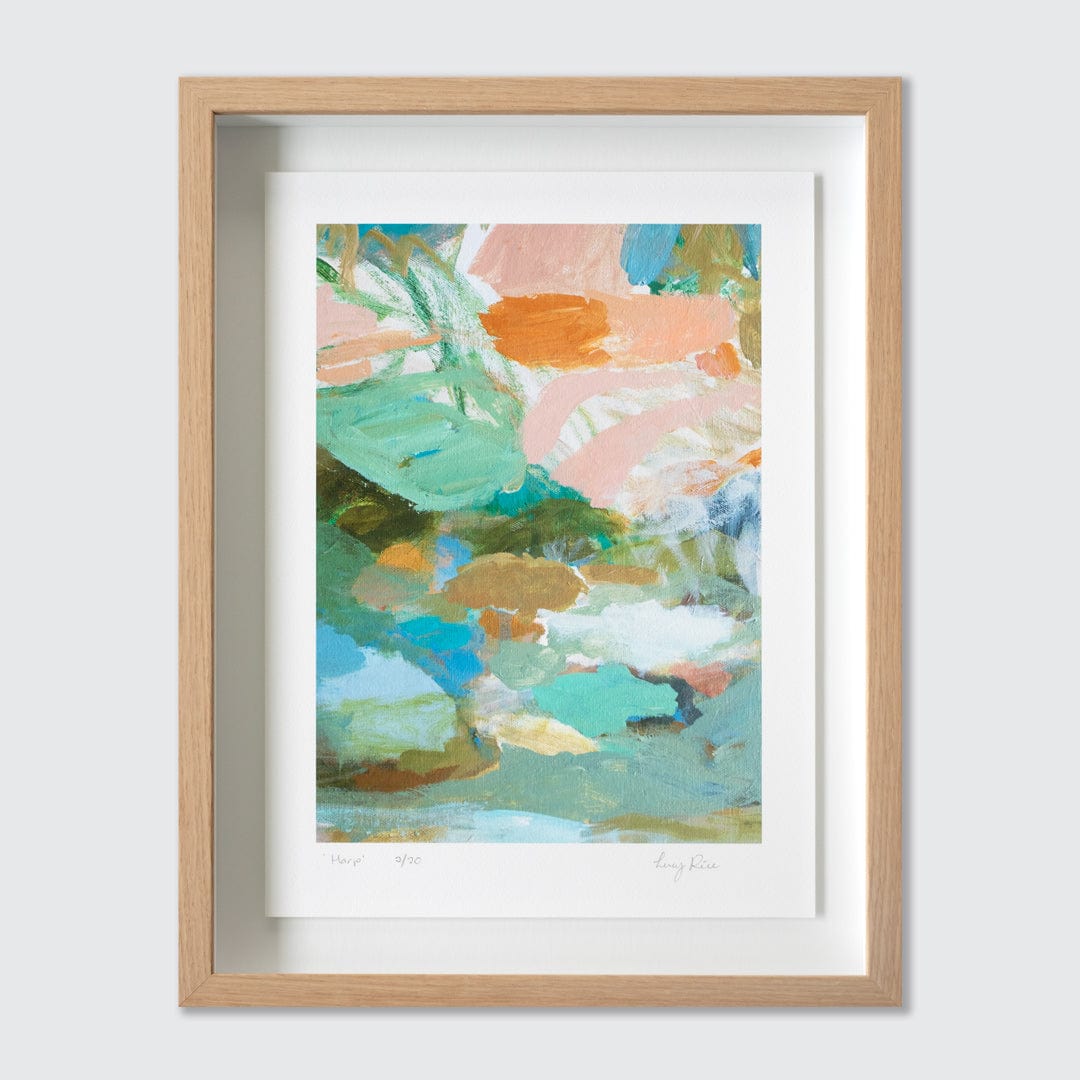 Bespoke Framed Limited Edition Harp Art Print by Lucy Rice